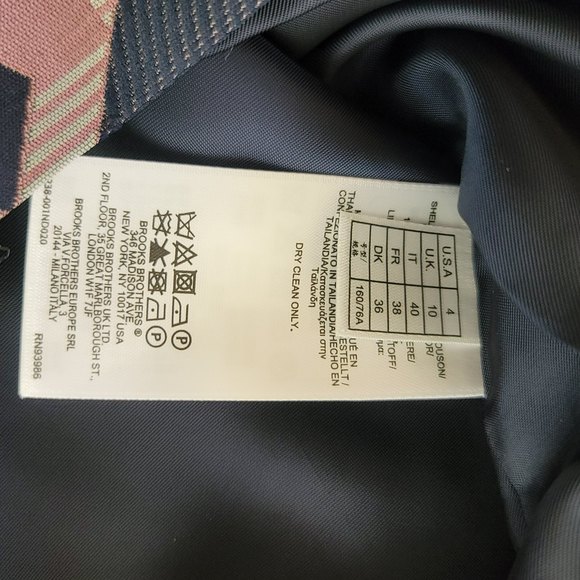 Brooks Brothers Short Sleeve Sheath Dress Size 4 VNeck Geometric Print Blue Pink - Picture 8 of 9